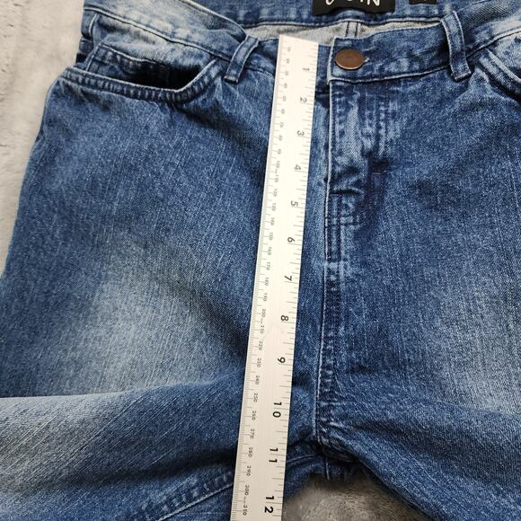 OLGYN Jeans Womens 12 Blue Faded High Rise Skinny Ankle Cotton Denim Casual - Picture 6 of 9